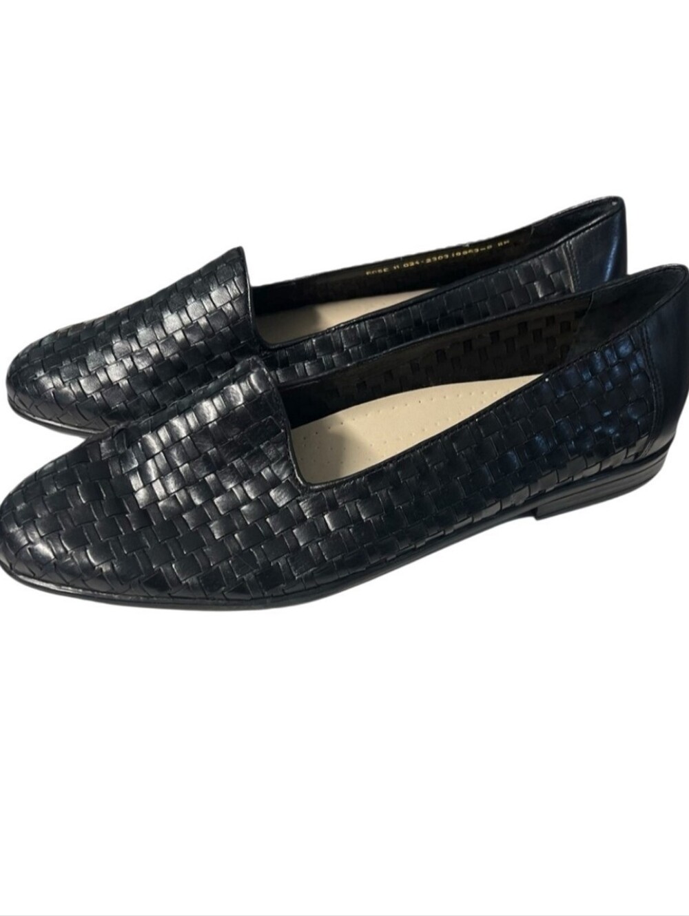 Vintage 90s Cabin Creek Womens Black Woven Flat Loafers Size 11M Classic